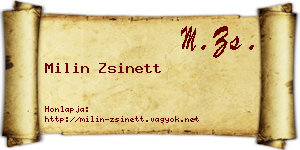Milin Zsinett névjegykártya